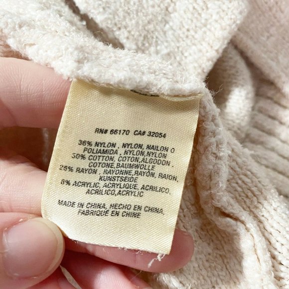 Anthropologie Womens Open Front Dolman Cardigan Sweater Small Cream V Back Neck - Picture 7 of 9